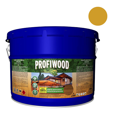 Защитно-декоративное покрытие для древесины алкидное калужница 8 кг PROFIWOOD *1/44
